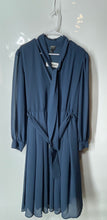 Load image into Gallery viewer, Worthington Womens Blue Belted Tie Neck Fit &amp; Flare Dress Size XL With Tag
