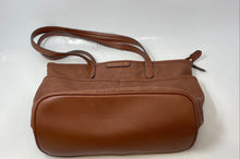 Load image into Gallery viewer, Rosetti Womens Tessa Brown Embossed Floral Faux Leather Zip Top Tote Handbag
