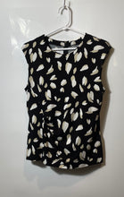Load image into Gallery viewer, Hugo Boss Womens Black Printed Sleeveless Back Zip Blouse Top Size Medium
