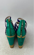 Load image into Gallery viewer, Brian Atwood Womens Purple Green Beige Wedge Heel Strappy Sandals Size 36
