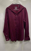 Load image into Gallery viewer, Michael Kors Mens Wine Airsoft Stretch Slim Fit Dress Shirt Size L 16.5
