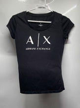 Load image into Gallery viewer, Armani Exchange Womens Black Graphic Print Short-Sleeve Pullover T-Shirt Size S

