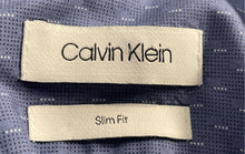 Load image into Gallery viewer, Calvin Klein Mens Blue Micro Dot Print Slim Fit Collared Dress Shirt L 16 34/35
