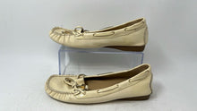 Load image into Gallery viewer, Michael Kors Womens Beige Patent Leather Moc Toe Driving Loafer Shoes Size 9M
