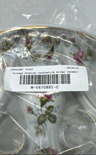 Load image into Gallery viewer, Vintage Chodziez White Ceramic Floral Gold Trim Three Arm Candlestick Holder
