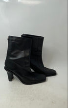 Load image into Gallery viewer, Zara Womens Black Square Toe Zipper Block Heel Ankle Boots Size 41
