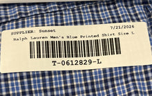 Load image into Gallery viewer, Ralph Lauren Mens Blue Printed Collared Classic Fit Button-Up Shirt Size Large
