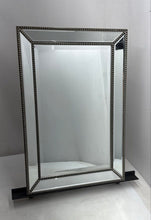 Load image into Gallery viewer, Silver-Tone Engraved Border Home Decorative 30x20 Wall Hanging Mirror
