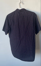 Load image into Gallery viewer, Banana Republic Mens Blue Floral Cotton Short Sleeve Slim Fit Button-Up Shirt M
