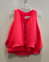 Load image into Gallery viewer, T Tahari Womens Coral Sleeveless Layered High-Low Hem Front Zip Blouse Top Sz XS
