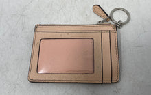 Load image into Gallery viewer, Coach Womens Peach Pebbled Leather ID &amp; Credit Card Slots Small Coin Wallet
