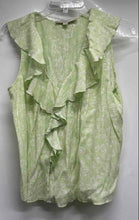 Load image into Gallery viewer, Loft Womens Green &amp; White Floral V-Neck Sleeveless Pullover Blouse Top Size S
