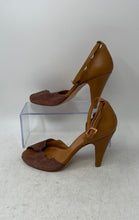 Load image into Gallery viewer, Emma Go Womens Brown Peep Toe Adjustable Buckle Pump Heels Size EUR 38
