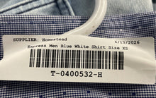Load image into Gallery viewer, Express Mens Blue White Cotton Extra Slim Fit Long Sleeve Dress Shirt Size XS
