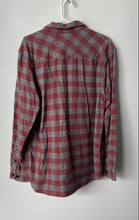 Load image into Gallery viewer, Rip Curl Mens Red Gray Check Long Sleeve Spread Collar Button-Up Shirt Size M
