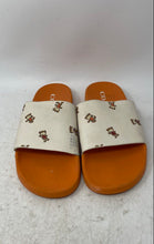 Load image into Gallery viewer, Coach Womens Udele Sport Orange White Strap Bear Design Slide Sandals Size 10B
