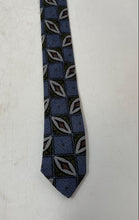 Load image into Gallery viewer, Louis Roth Mens Blue And Gray Geometric Print Silk Adjustable Formal Pointed Tie
