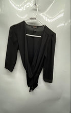 Load image into Gallery viewer, Forever 21 Womens Black 3/4 Sleeve Surplice Neck One-Piece Bodysuit Size S
