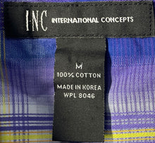 Load image into Gallery viewer, INC International Concepts Mens Multicolor Plaid Cotton Button-Up Shirt Size M
