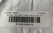 Load image into Gallery viewer, Michael Kors Mens White Cotton Long Sleeve Slim Fit Dress Shirt Size XL 17 34/35

