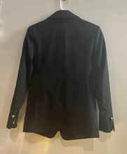 Load image into Gallery viewer, Banana Republic Womens Black Peak Lapel Flap Pocket Double Breasted Blazer Sz 0
