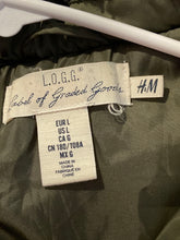 Load image into Gallery viewer, H&amp;M Mens Olive Green Long Sleeve Full-Zip Hooded Bomber Jacket Size Large
