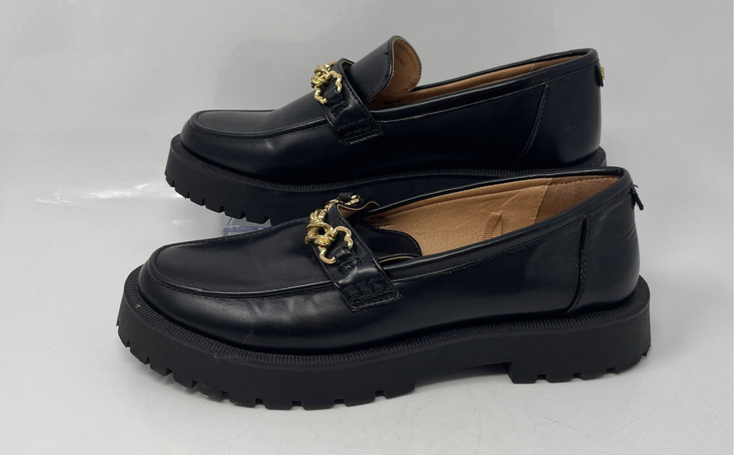 Sam & Libby Womens Rylan Black Leather Slip-On Loafer Shoes Size 10