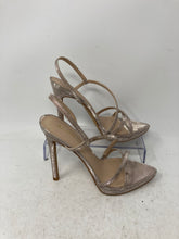 Load image into Gallery viewer, Aldo Womens Resurge Silver Tone Glitter Open Toe Stiletto Strappy Heels Size 6.5
