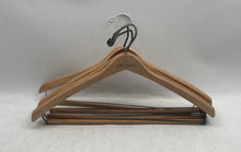 Load image into Gallery viewer, Set Of 4 Pcs J.Riggings Brown Wooden Clothes Hangers With Locking Bar
