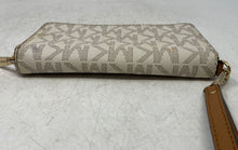 Load image into Gallery viewer, Michael Kors Womens Brown Beige Signature Print Leather Zip-Around Wallet
