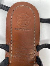 Load image into Gallery viewer, Authentic Tory Burch Womens Dilan Black Brown Slingback Sandals Size 8M Damaged
