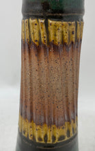 Load image into Gallery viewer, Vintage Taller Artesanal Raquel Perez Green Brown Handmade Ceramic Flower Vase
