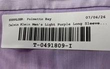 Load image into Gallery viewer, Calvin Klein Mens Light Purple Long Sleeve Slim Fit Non-Iron Dress Shirt Size 16
