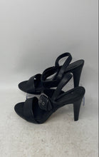 Load image into Gallery viewer, Karl Lagerfeld Womens Colene Black Buckle High Cone Platform Heels Size 8.5M
