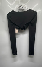 Load image into Gallery viewer, Superdown Womens Black Long Sleeve Deep V-Neck Cropped Blouse Top Sz 2XS w/ Tags

