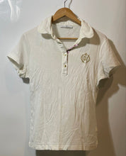 Load image into Gallery viewer, Authentic Carolina Herrera Womens White Cotton Short Sleeve T-Shirt Sz L Stained
