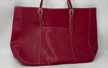 Load image into Gallery viewer, Tannery West Womens Burgundy Bottom Studs Double Handle Shoulder Tote Bag
