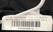 Load image into Gallery viewer, New York &amp; Company Womens Black Long Sleeve Peak Lapel One-Button Blazer Size 6
