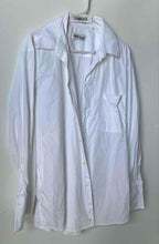 Load image into Gallery viewer, Mauro Bruni Mens White Long Sleeve Pockets Collared Dress Shirt Size 17
