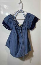 Load image into Gallery viewer, Michael Kors Womens Blue Short Flutter Sleeve Off The Shoulder Blouse Top Size L
