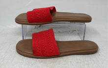 Load image into Gallery viewer, Jason Wu Womens Brown And Red Open Toe Slip-On Flat Heels Slide Sandals Size 8 M
