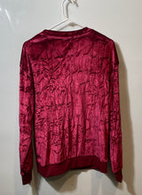 Load image into Gallery viewer, Zara Womens Red Velvet Long Sleeve Crew Neck Pullover Sweatshirt Size S
