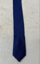 Load image into Gallery viewer, Angelino Mens Blue Adjustable Keeper Loop Formal Pointed Tie One Size
