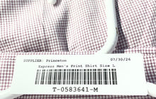 Load image into Gallery viewer, Express Mens White Pink Check Print Long Sleeve Slim Fit Dress Shirt Size L
