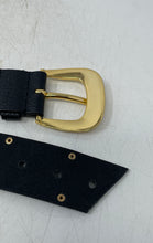 Load image into Gallery viewer, Michael Kors Womens Black Leather Studded Adjustable Western Belt
