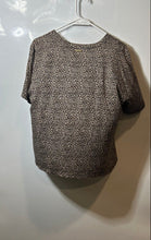 Load image into Gallery viewer, Michael Kors Womens Brown Leopard Print Short Sleeve Pullover Blouse Top Size M
