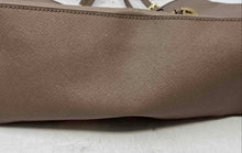 Load image into Gallery viewer, Michael Kors Womens Brown Saffiano Leather Charm Jet Set Travel Tote Handbag
