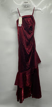 Load image into Gallery viewer, Fashion Womens Red Spaghetti Straps Side Ruffle Back-Zip Maxi Dress Sz 2 W/ Tag
