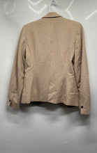 Load image into Gallery viewer, Zara Womens Khaki Herringbone Long Sleeve Collared One-Button Blazer Size 4
