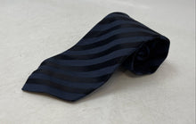 Load image into Gallery viewer, Hugo Boss Mens Dark Blue Striped Silk Adjustable Keeper Loop Designer Tie
